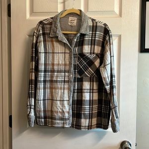 Aerie button up flannel shirt size large